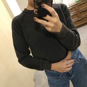 Urban outfitters cropped brown crewneck